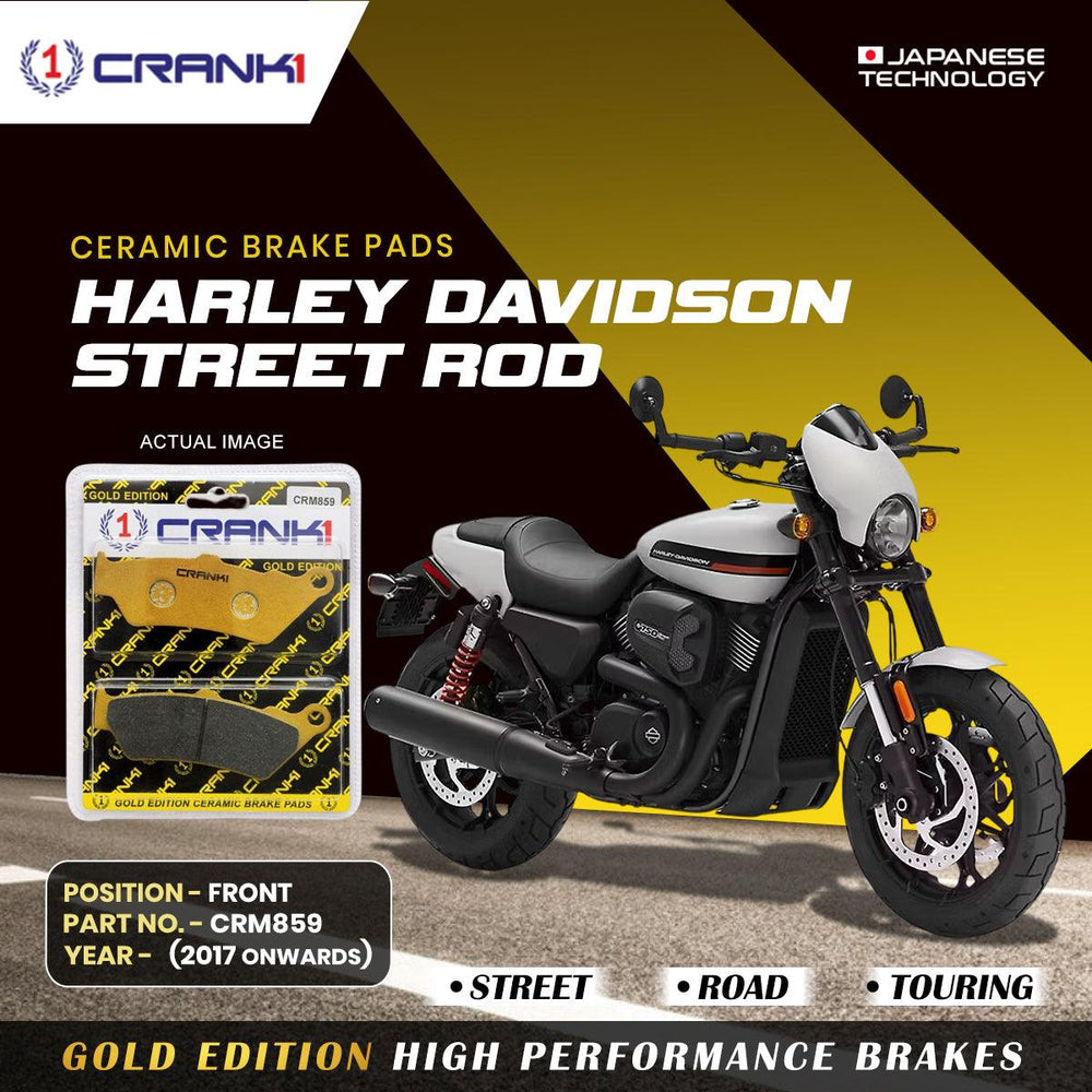 Ceramic Brake Pads For Harley Davidson Street Rod (2017 Onwards) - Front - CRM859 - 2 Sets