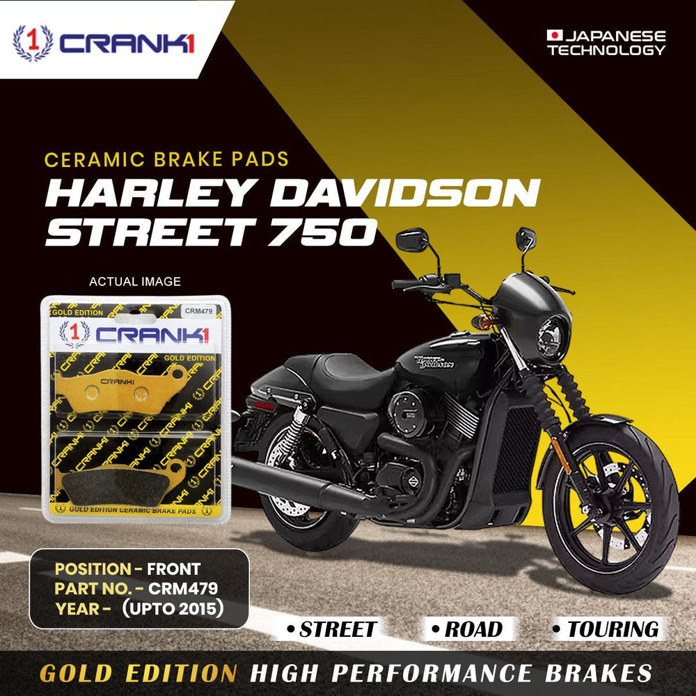 Ceramic Brake Pads For Harley Davidson Street 750 (Upto 2015) - Front - CRM479