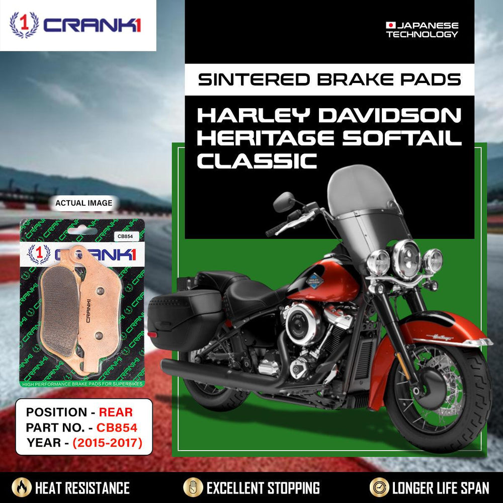 Sintered Brake Pads For Harley Davidson Heritage Softail Classic (2015-2017) - Rear - CB854