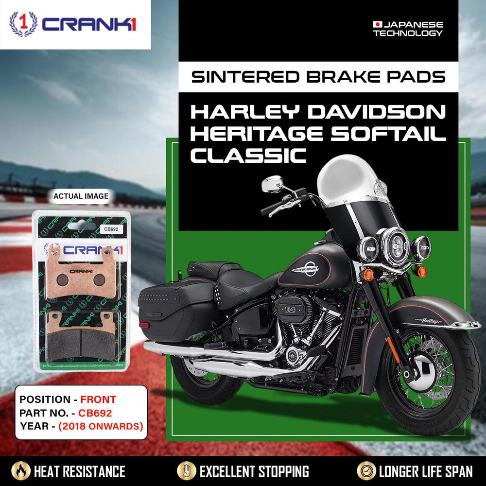 Sintered Brake Pads For Harley Davidson Heritage Softail Classic (2018 Onwards) - Front - CB692