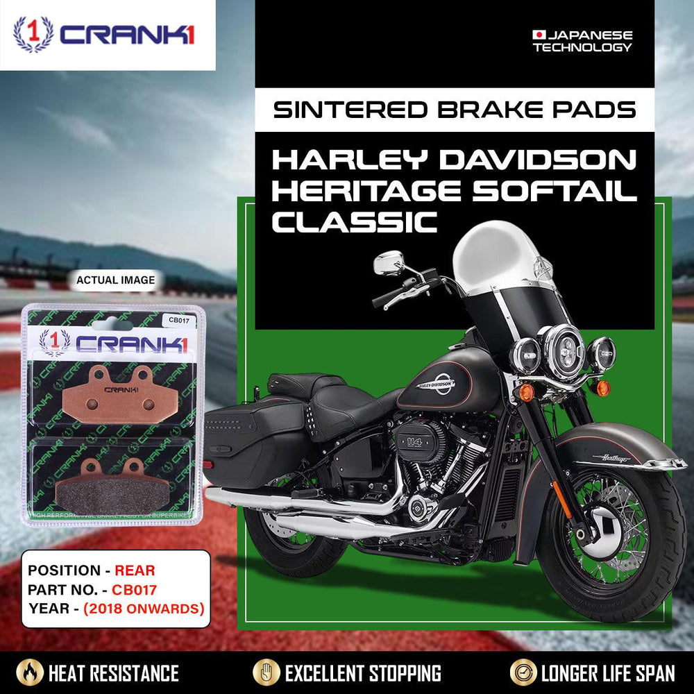 Sintered Brake Pads For Harley Davidson Heritage Softail Classic (2018 Onwards) - Rear - CB017