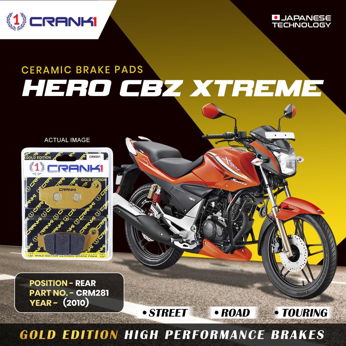 Ceramic Brake Pads For Hero CBZ Xtreme (2010) - Rear - CRM281
