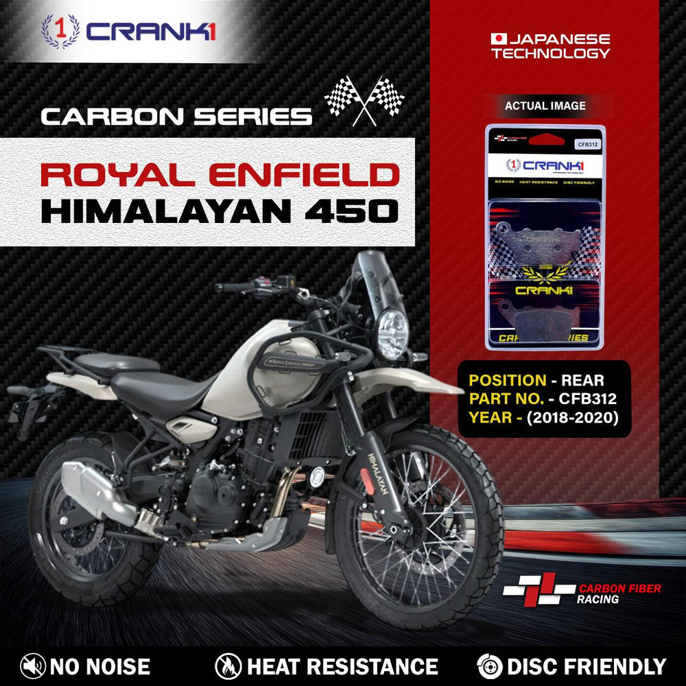 Carbon Brake Pads For Royal Enfield Himalayan 450 (2018-2020) - Rear - CFB312