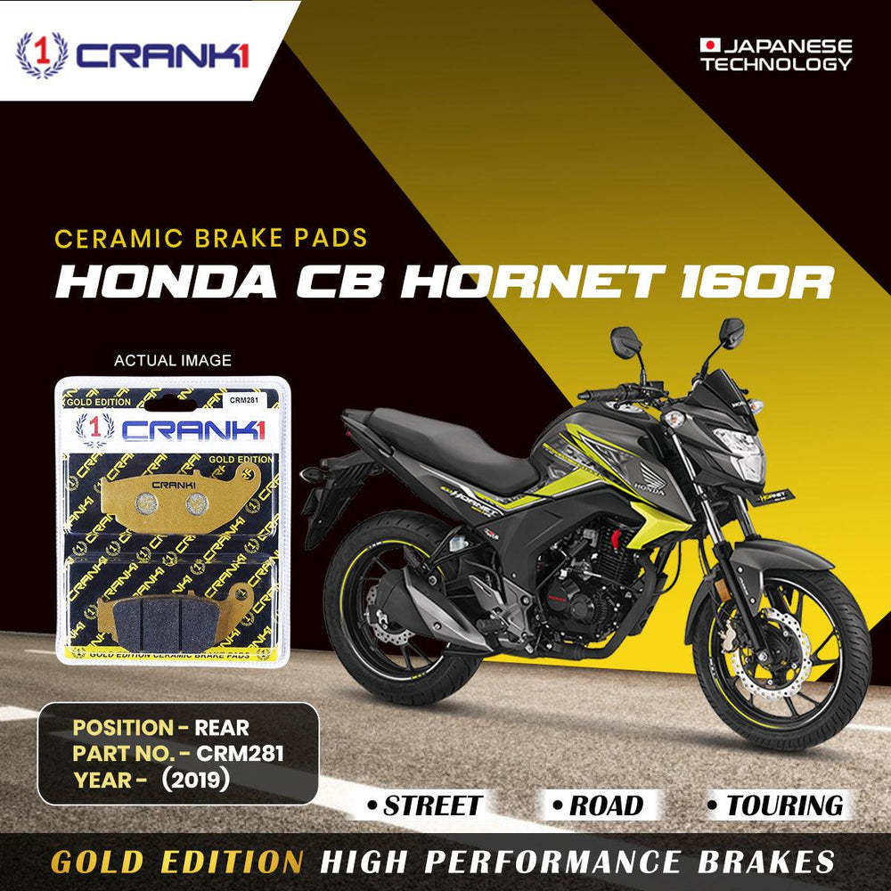Ceramic Brake Pads For Honda CB Hornet 160R (2019) - Rear - CRM281