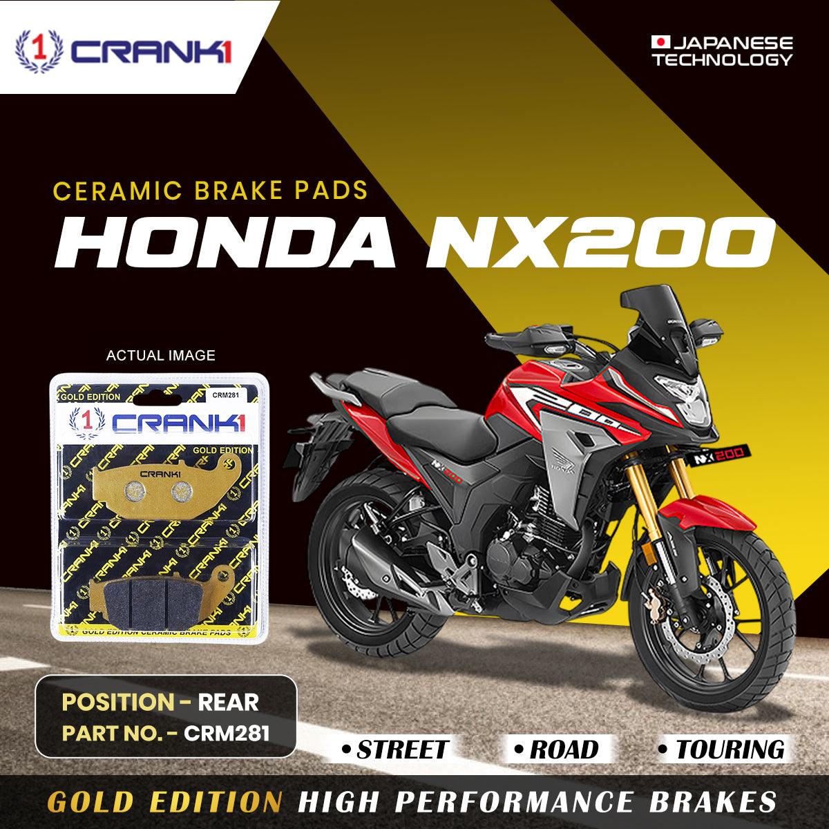 Ceramic Brake Pads For Honda NX200 - Rear - CRM281