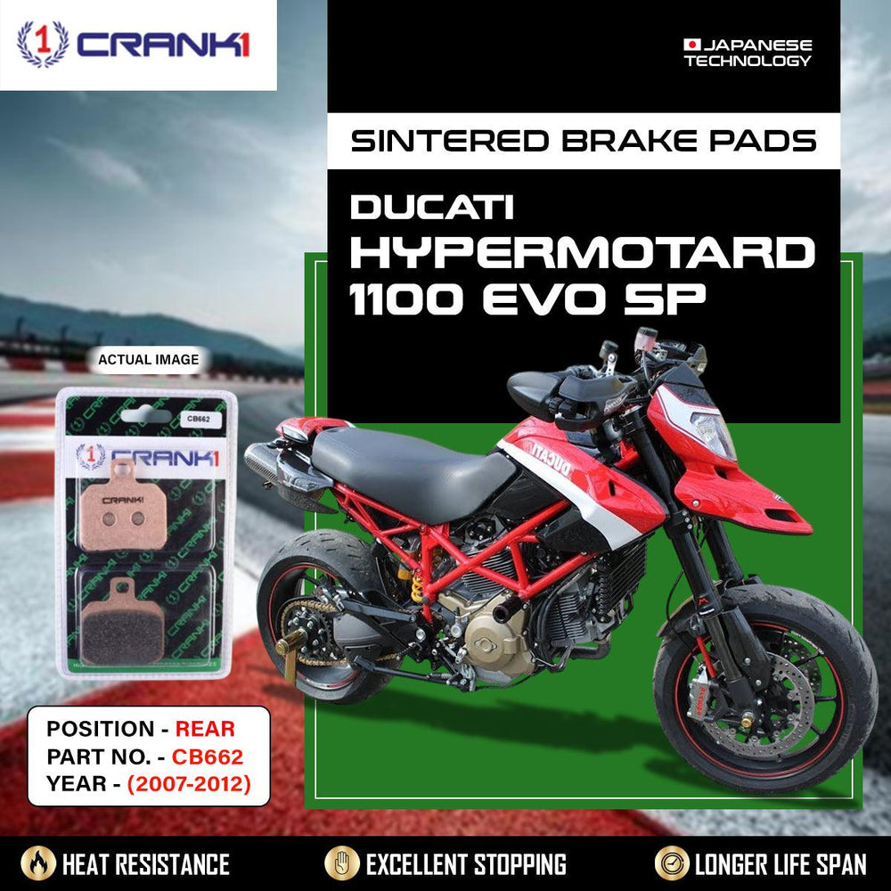 Sintered Brake Pads For Ducati Hypermotard 1100 EVO SP (2007-2012) - Rear - CB662