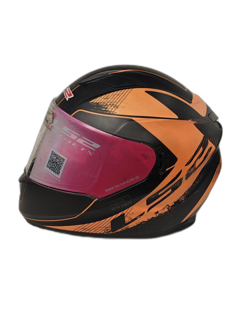 LS2 BLACK ORANGE HELMET