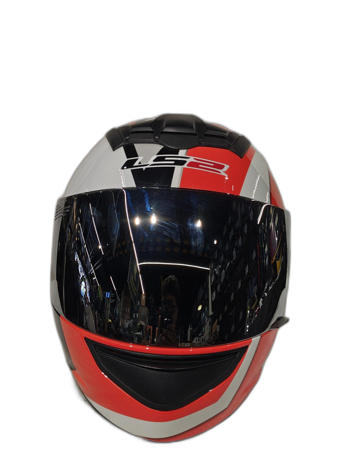 LS2 RED WHITE HELMET