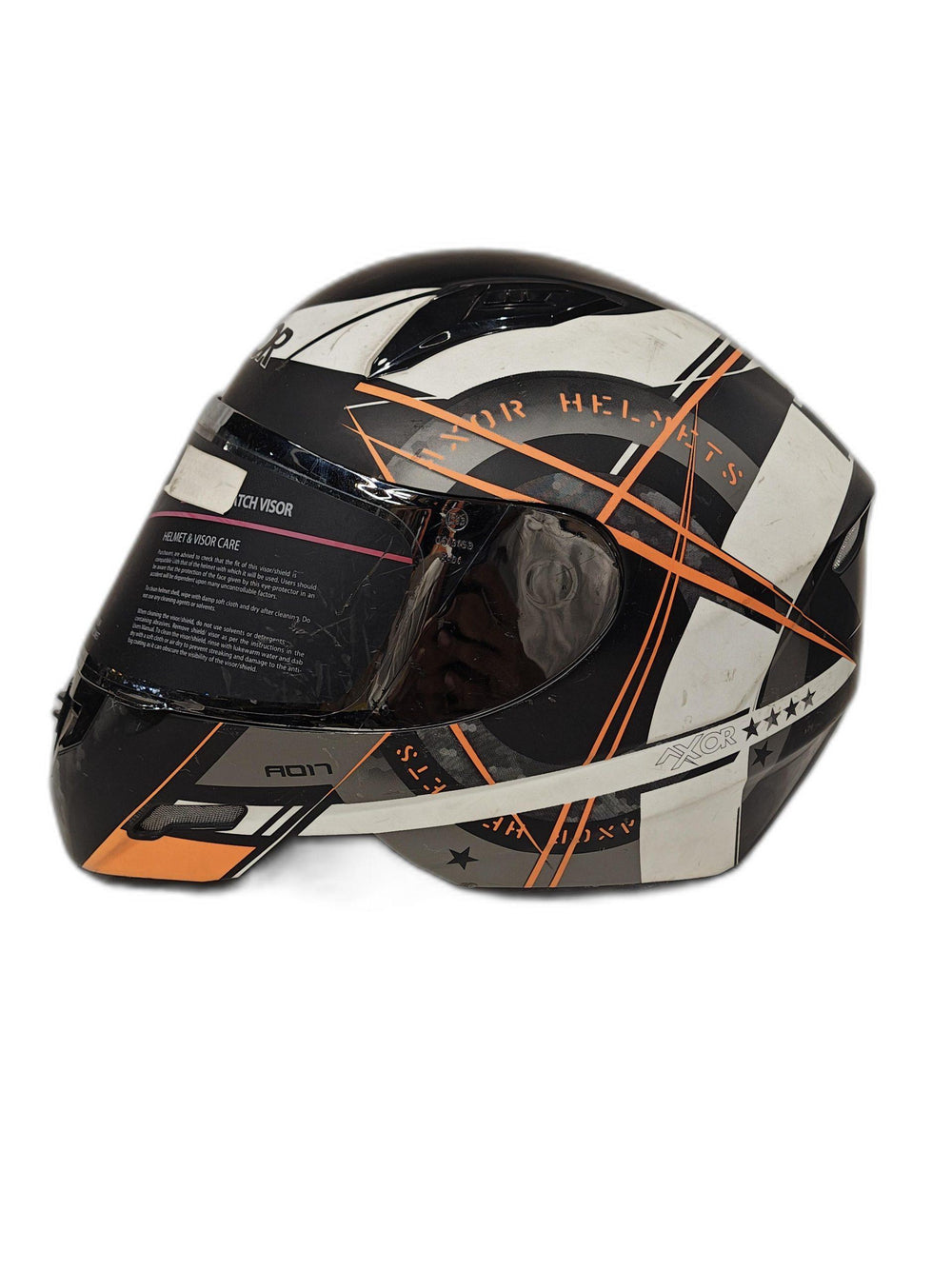 AXOR ORANGE BLACK WHITE HELMET