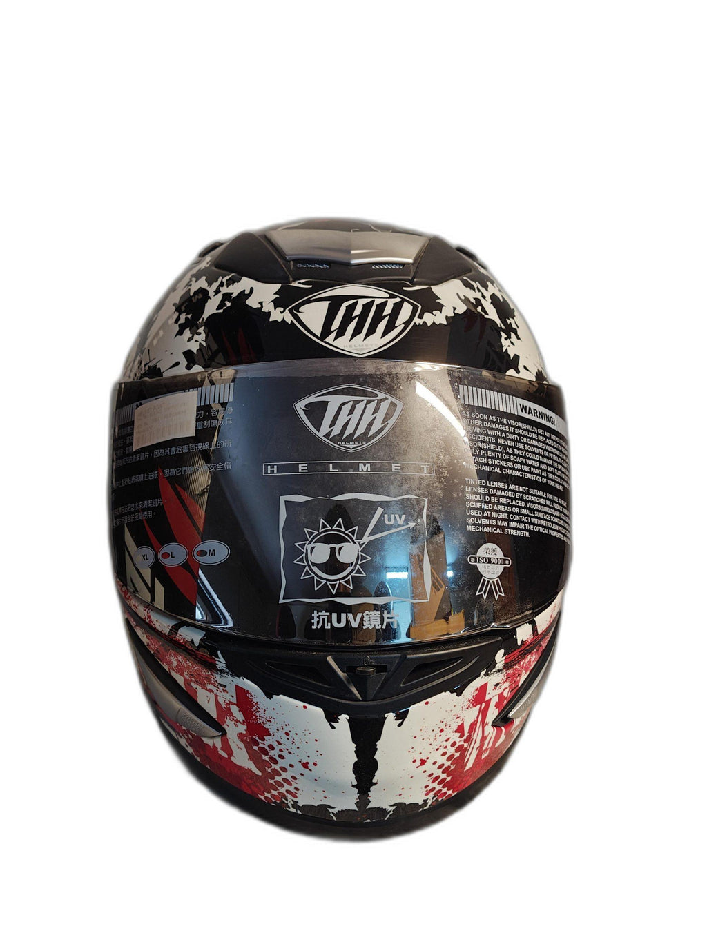 THH BLACK RED WHITE HELMET