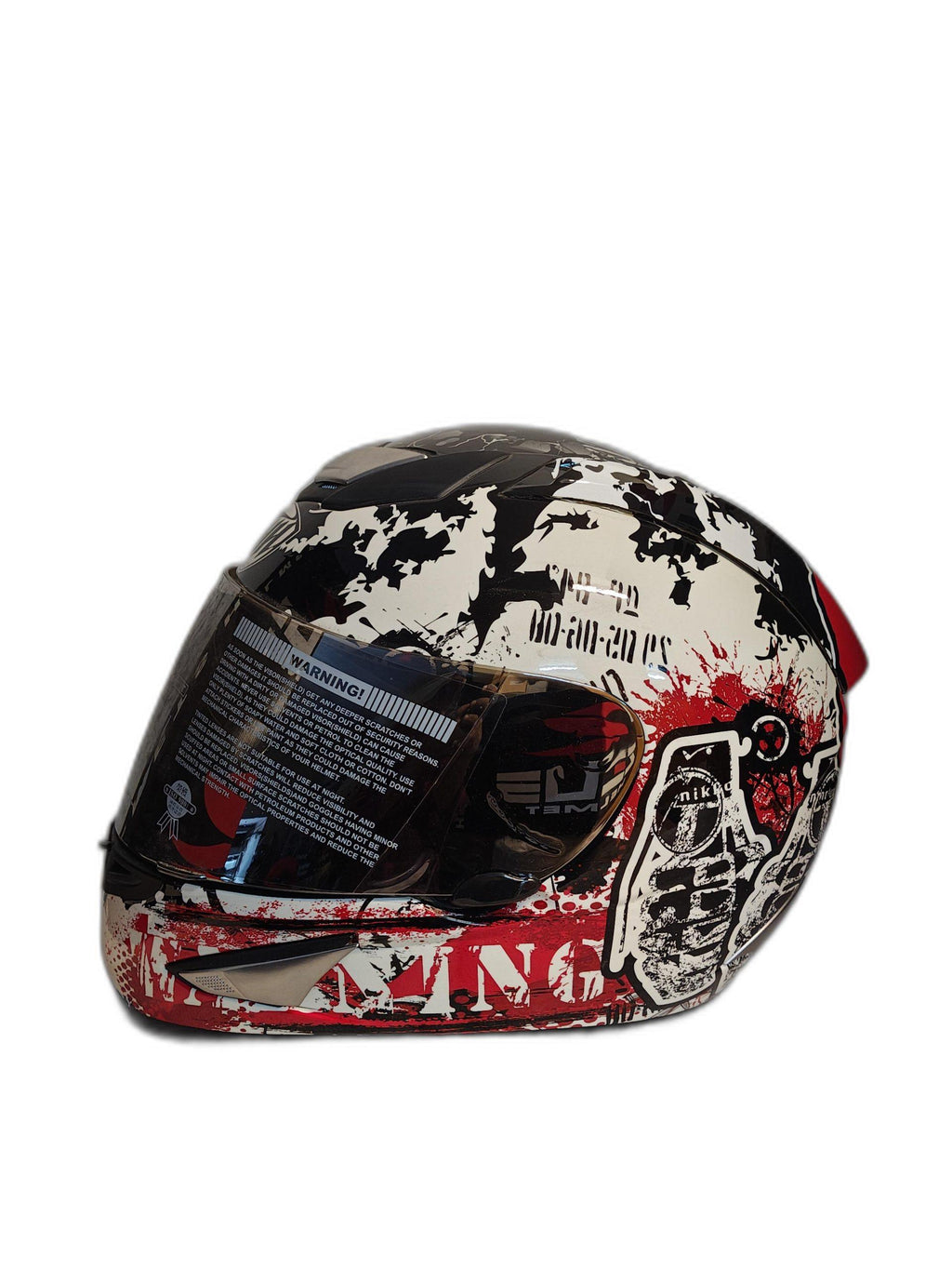 THH BLACK RED WHITE HELMET