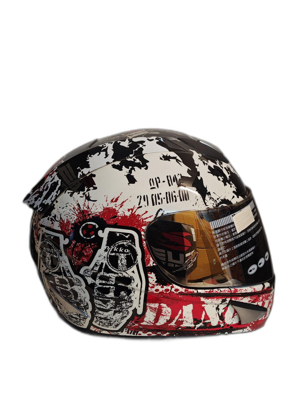 THH BLACK RED WHITE HELMET