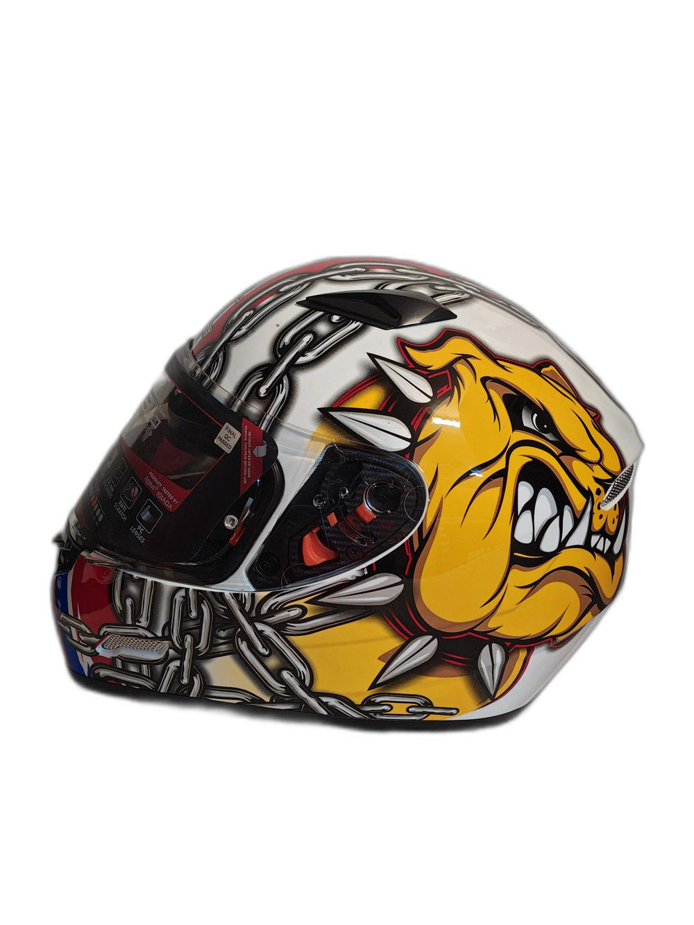 MT YELLOW WHITE RED HELMET
