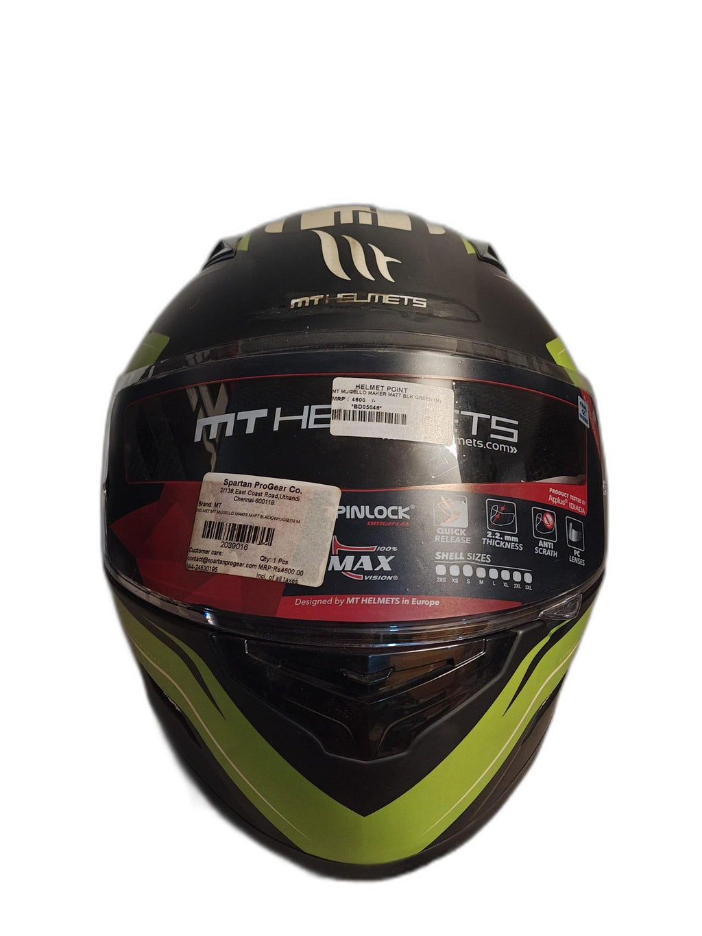 MT GREEN GREY BLACK HELMET