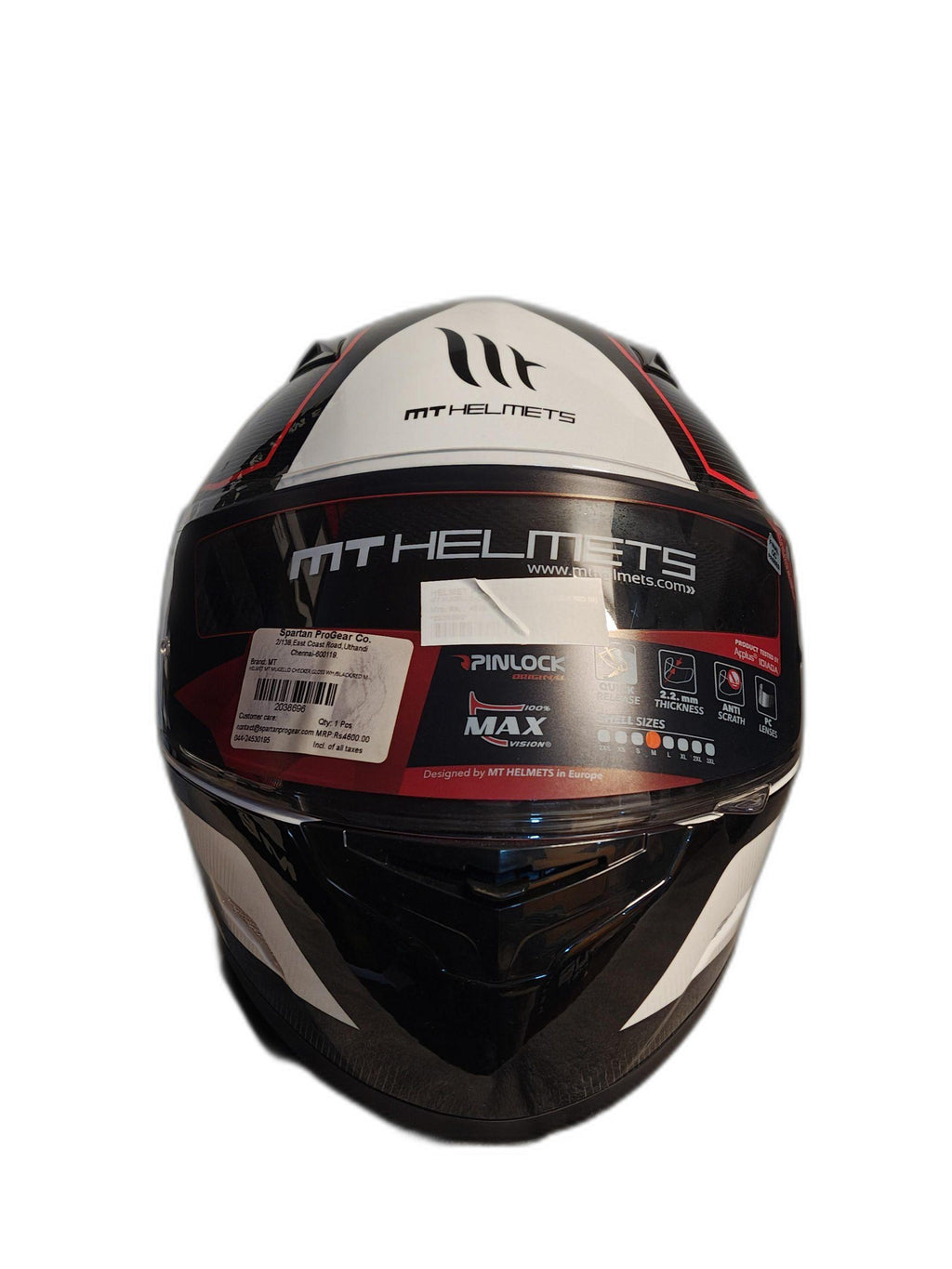 MT BLACK WHITE HELMET