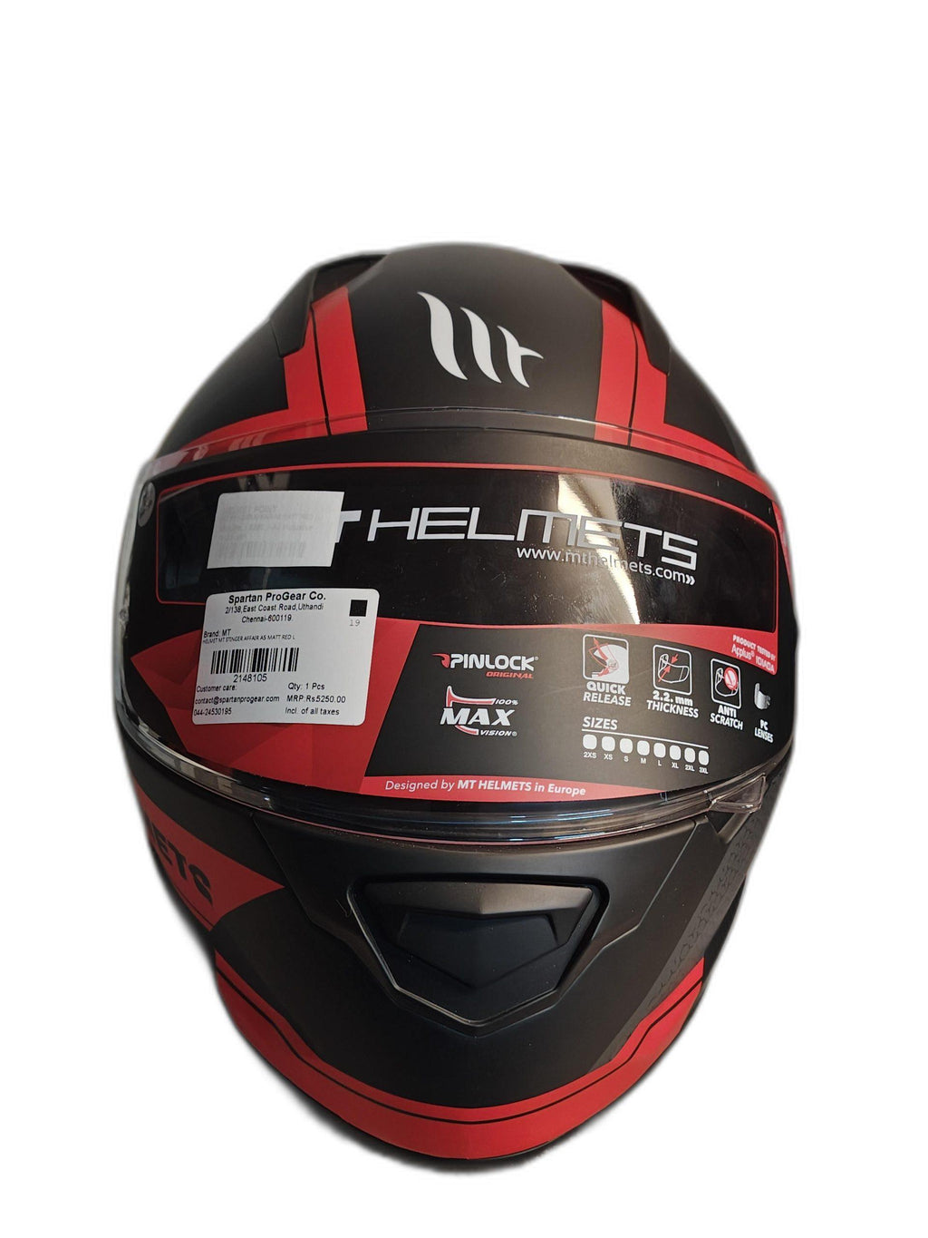 MT RED BLACK HELMET