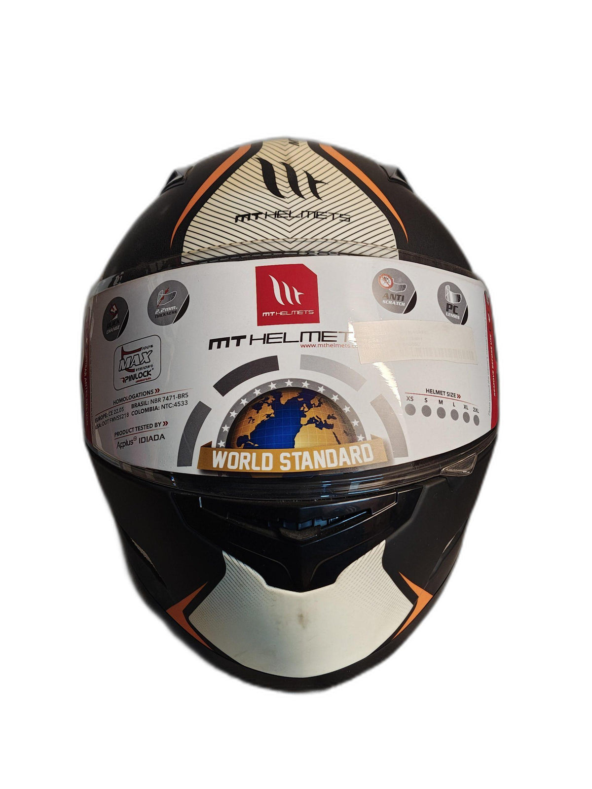 MT BLACK ORANGE HELMET