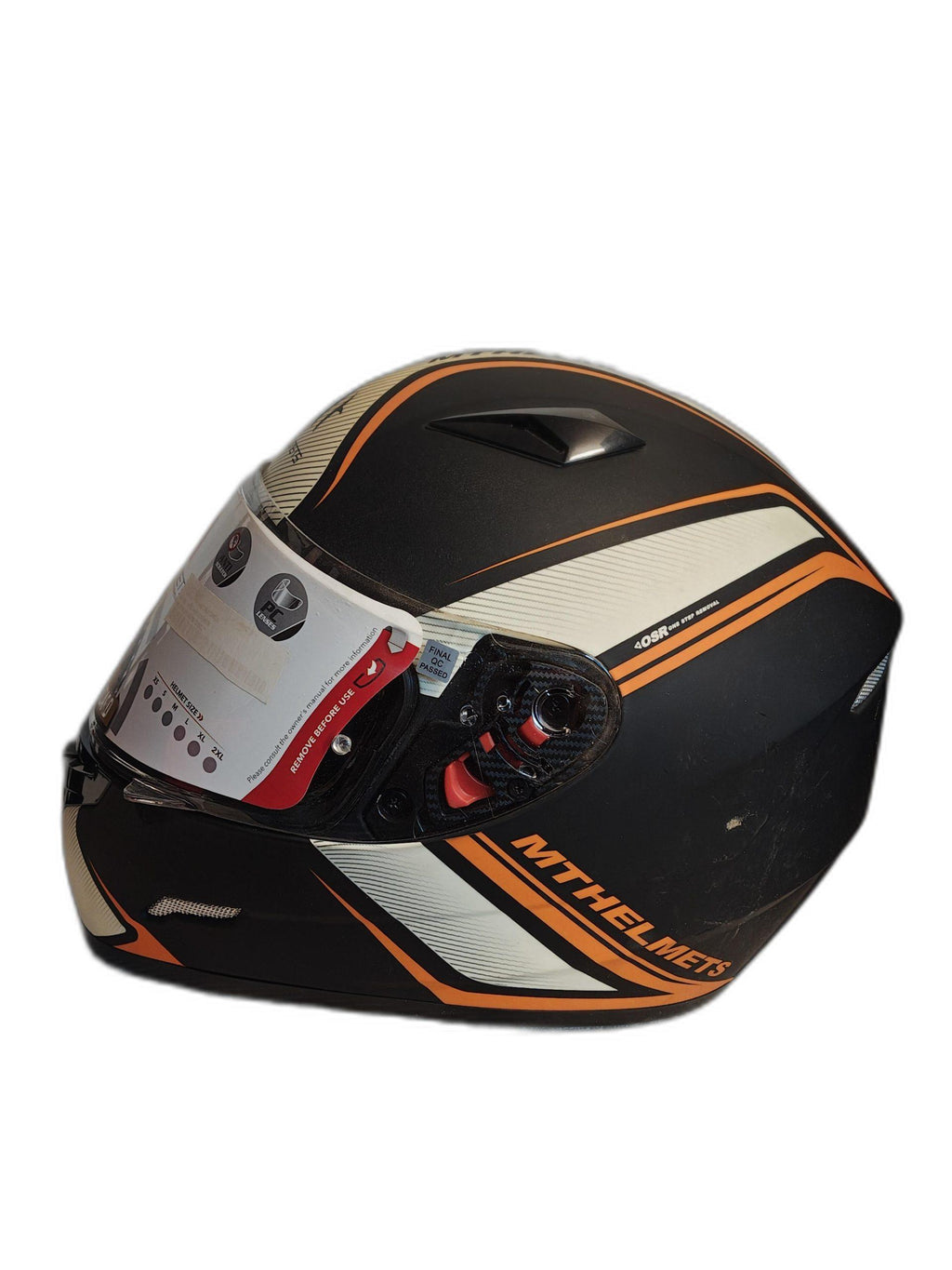 MT BLACK ORANGE HELMET