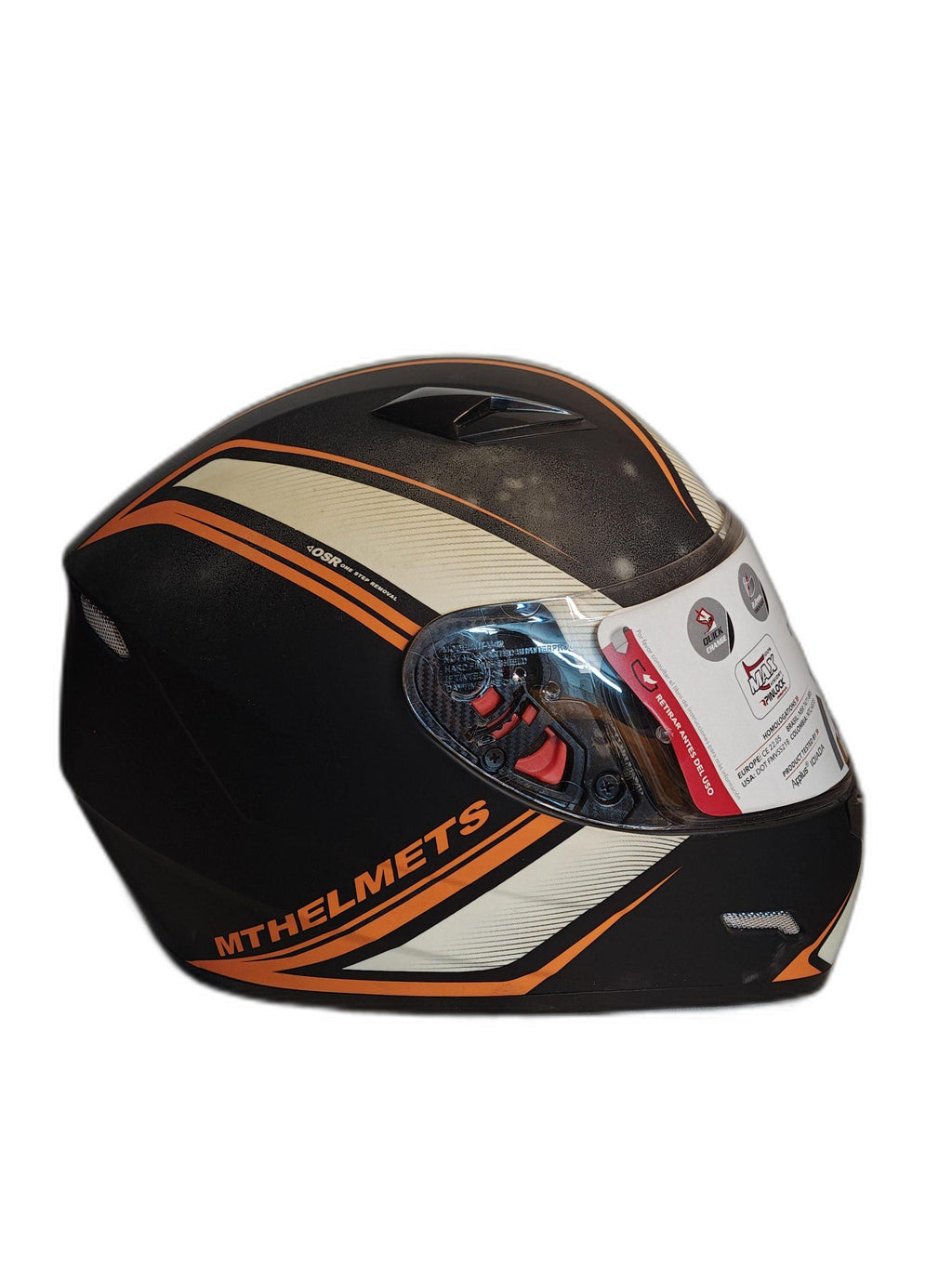 MT BLACK ORANGE HELMET