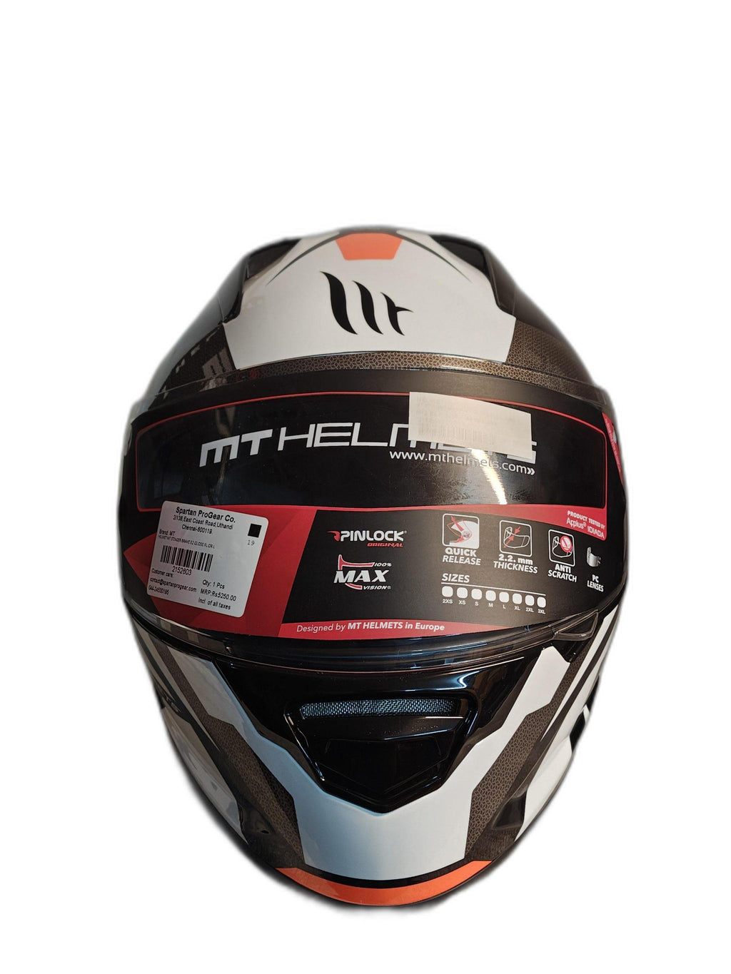 MT BLACK ORANGE HELMET