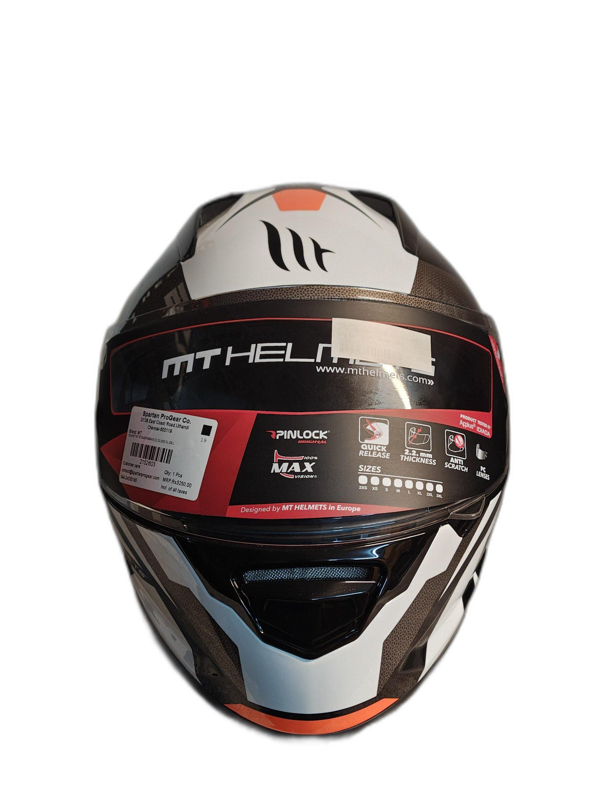 MT BLACK ORANGE HELMET