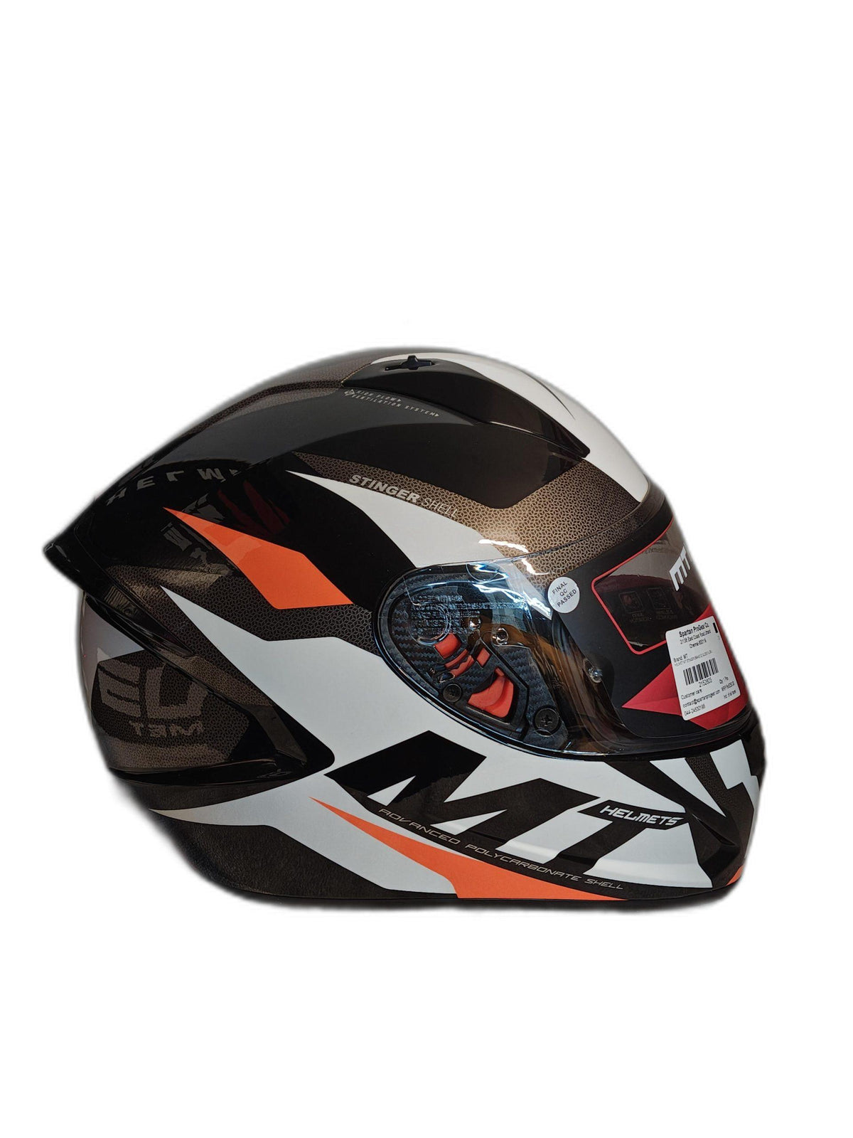 MT BLACK ORANGE HELMET
