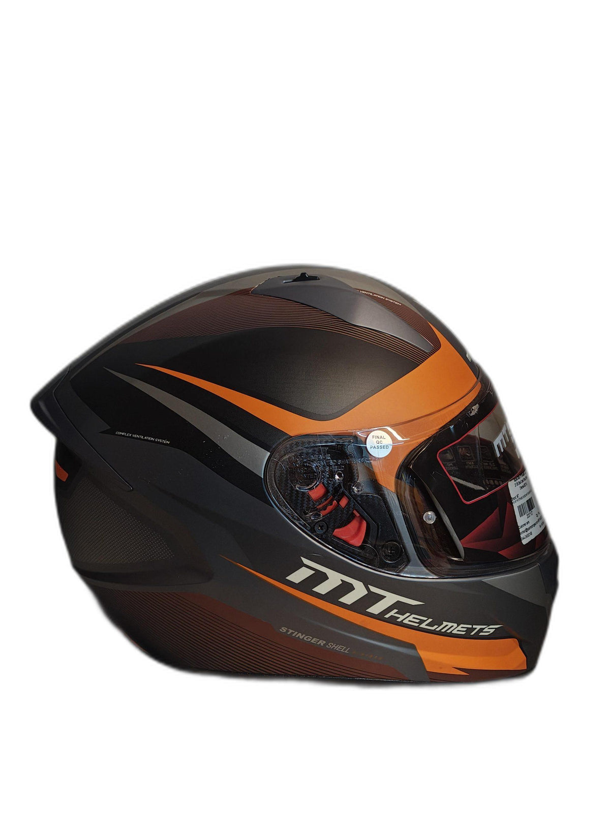 MT GREY ORANGE HELMET