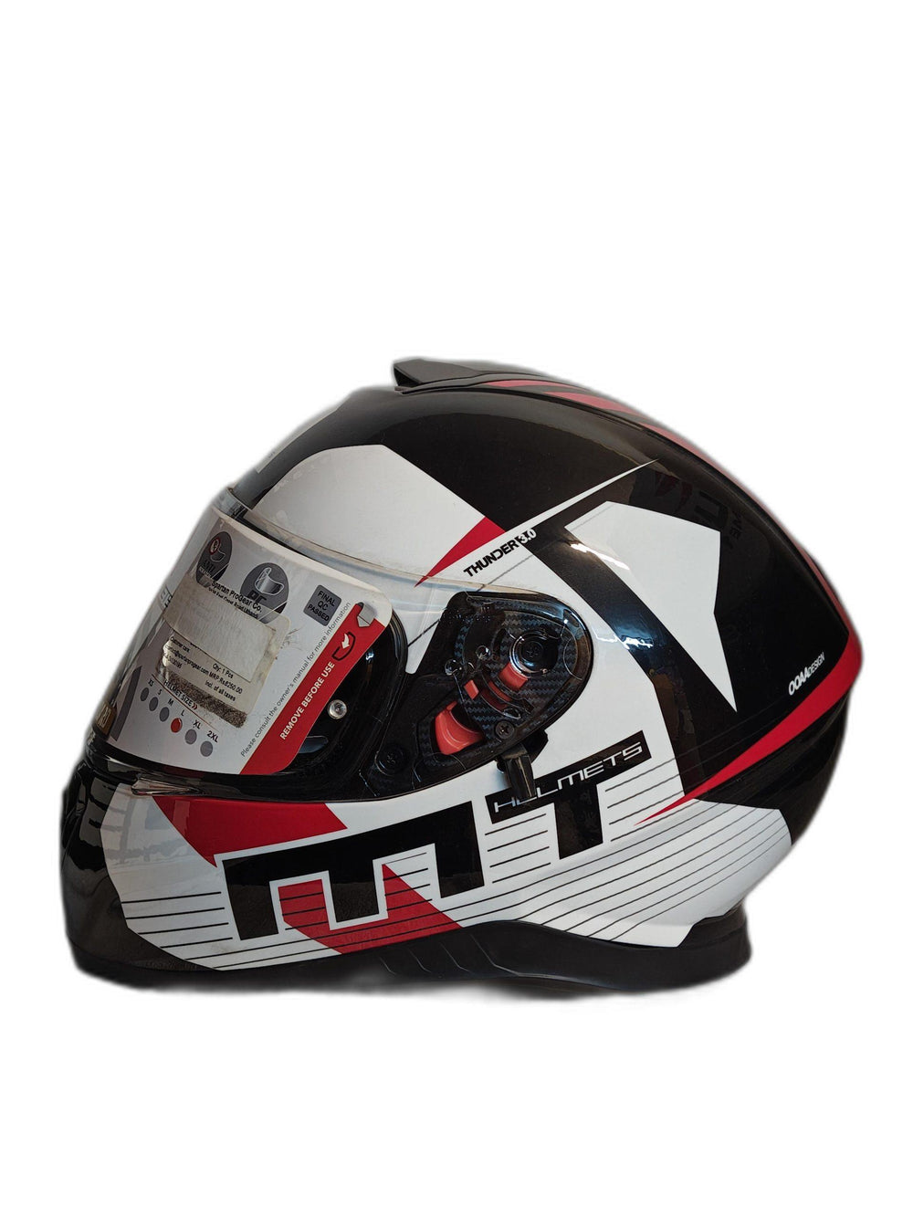 MT BLACK WHITE RED HELMET