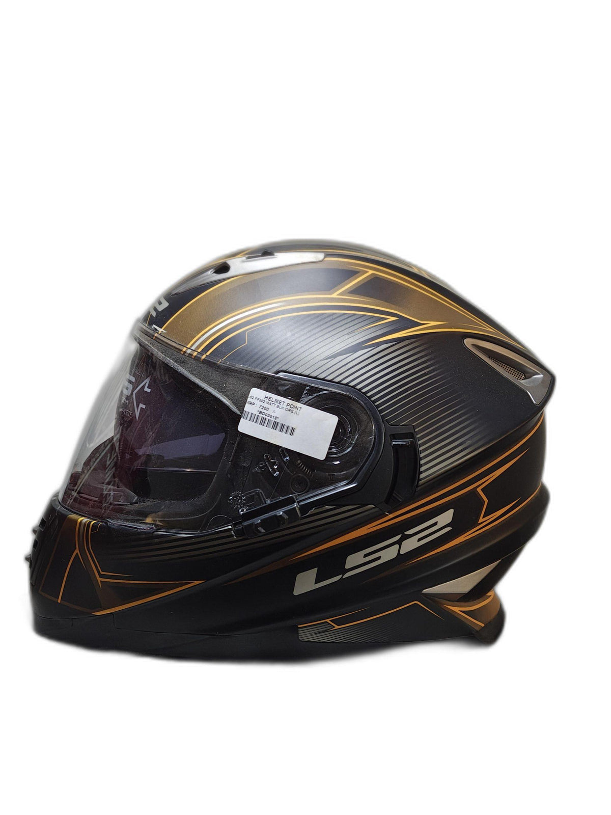 LS2 MATT BLK ORG HELMET