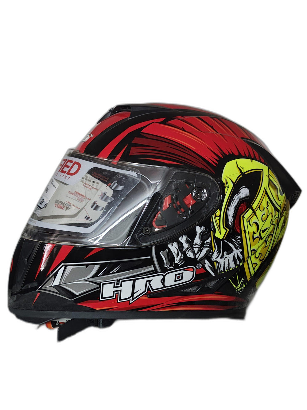 THH SPARTAN BLK RED NEON GREEN HELMET