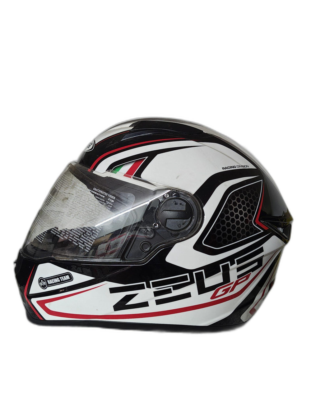 ZEUS GP WHITE BLACK HELMET