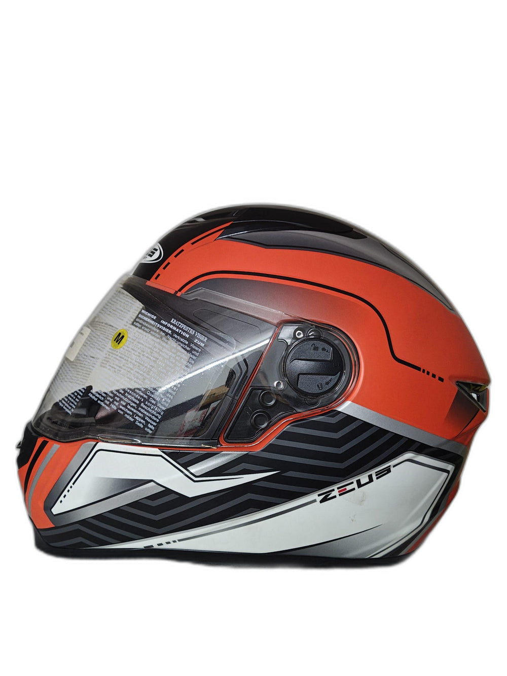 ZEUS MATT ORG-WHITE GREY HELMET