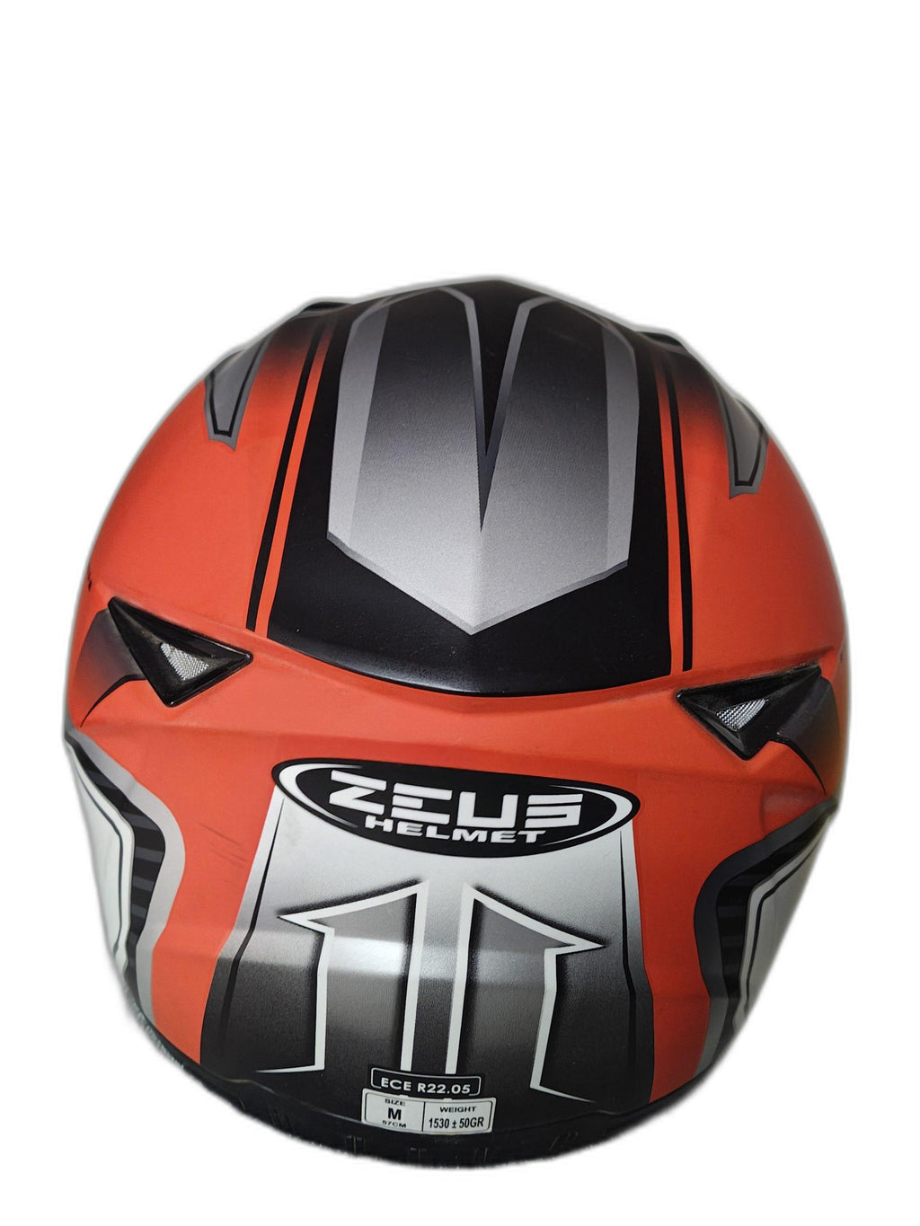 ZEUS MATT ORG-WHITE GREY HELMET