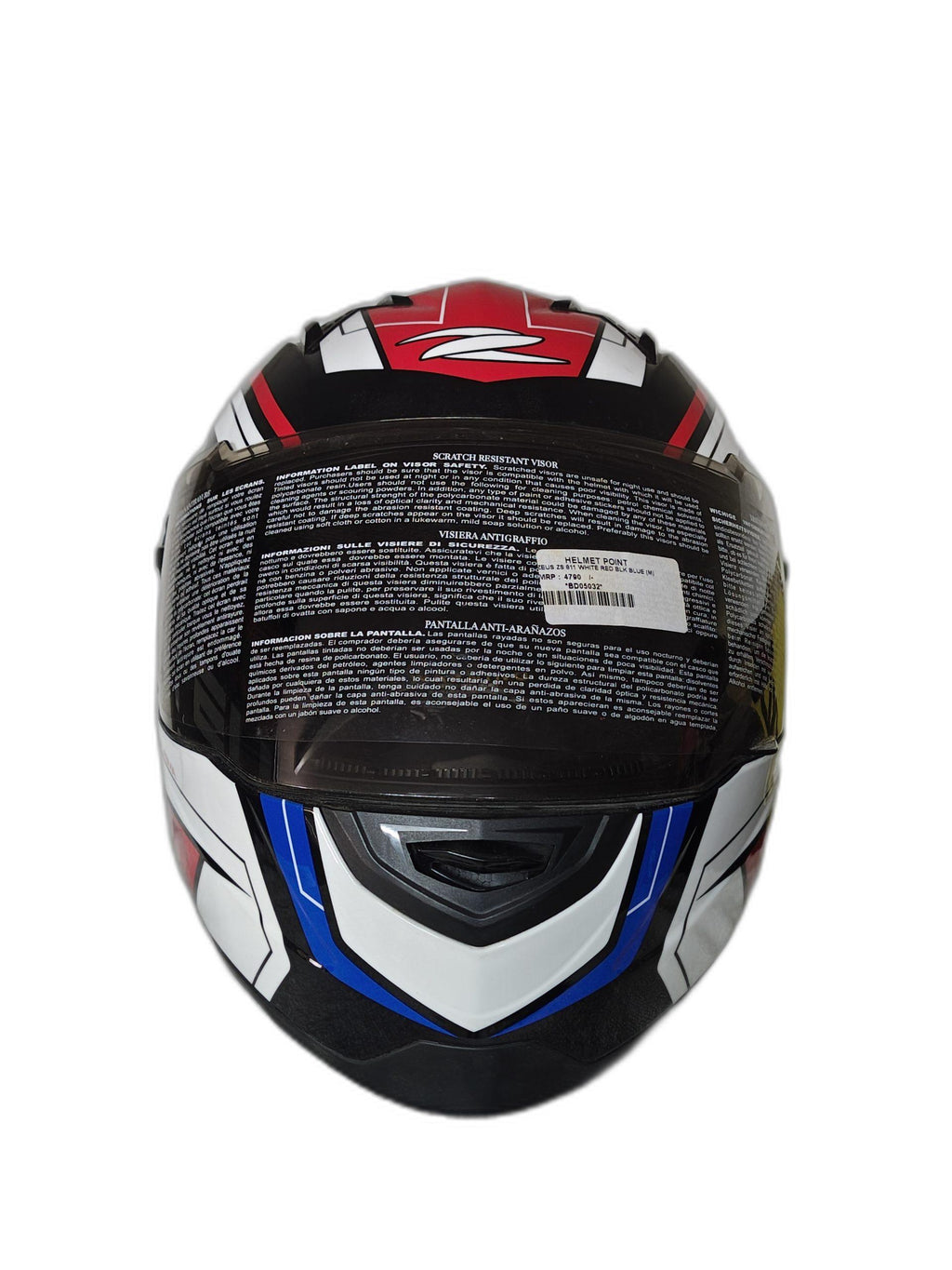 ZEUS WHITE RED BLACK BLUE HELMET