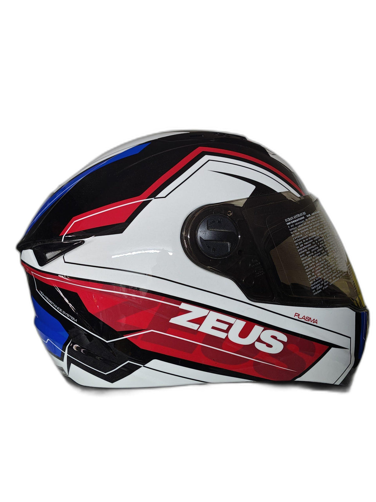 ZEUS WHITE RED BLACK BLUE HELMET