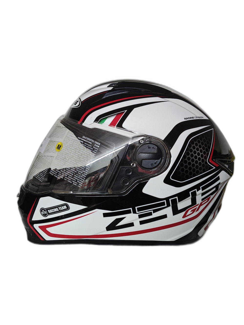 ZEUS GP WHITE BLACK HELMET