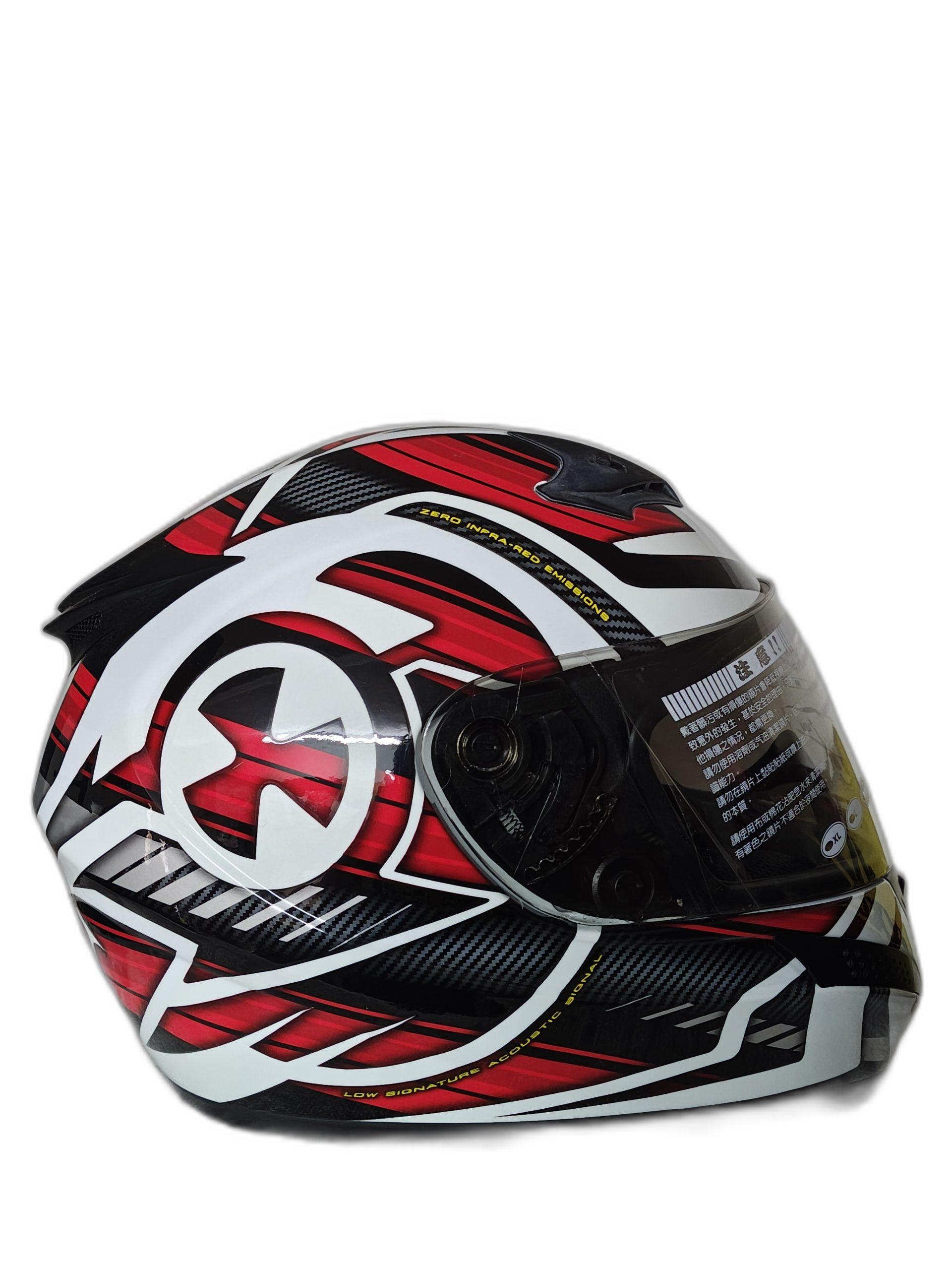 THH WHITE RED NUCLEAR HELMET