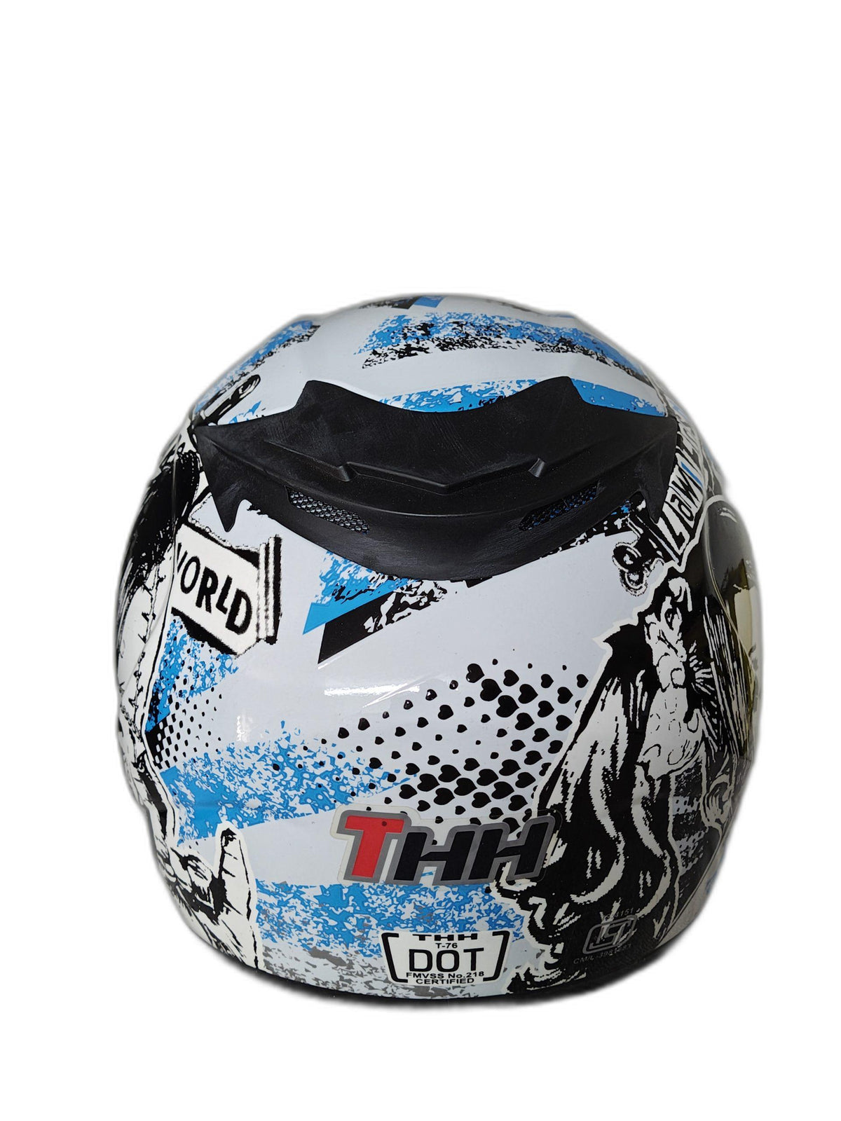 THH WHITE BLUE RIOT HELMET