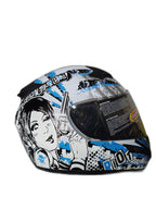 THH WHITE BLUE RIOT HELMET