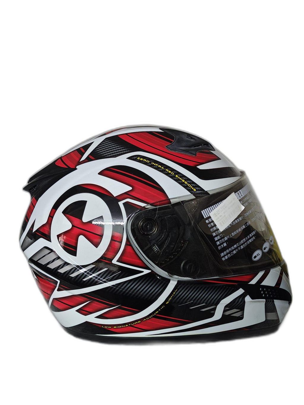 THH WHITE RED NUCLEAR HELMET