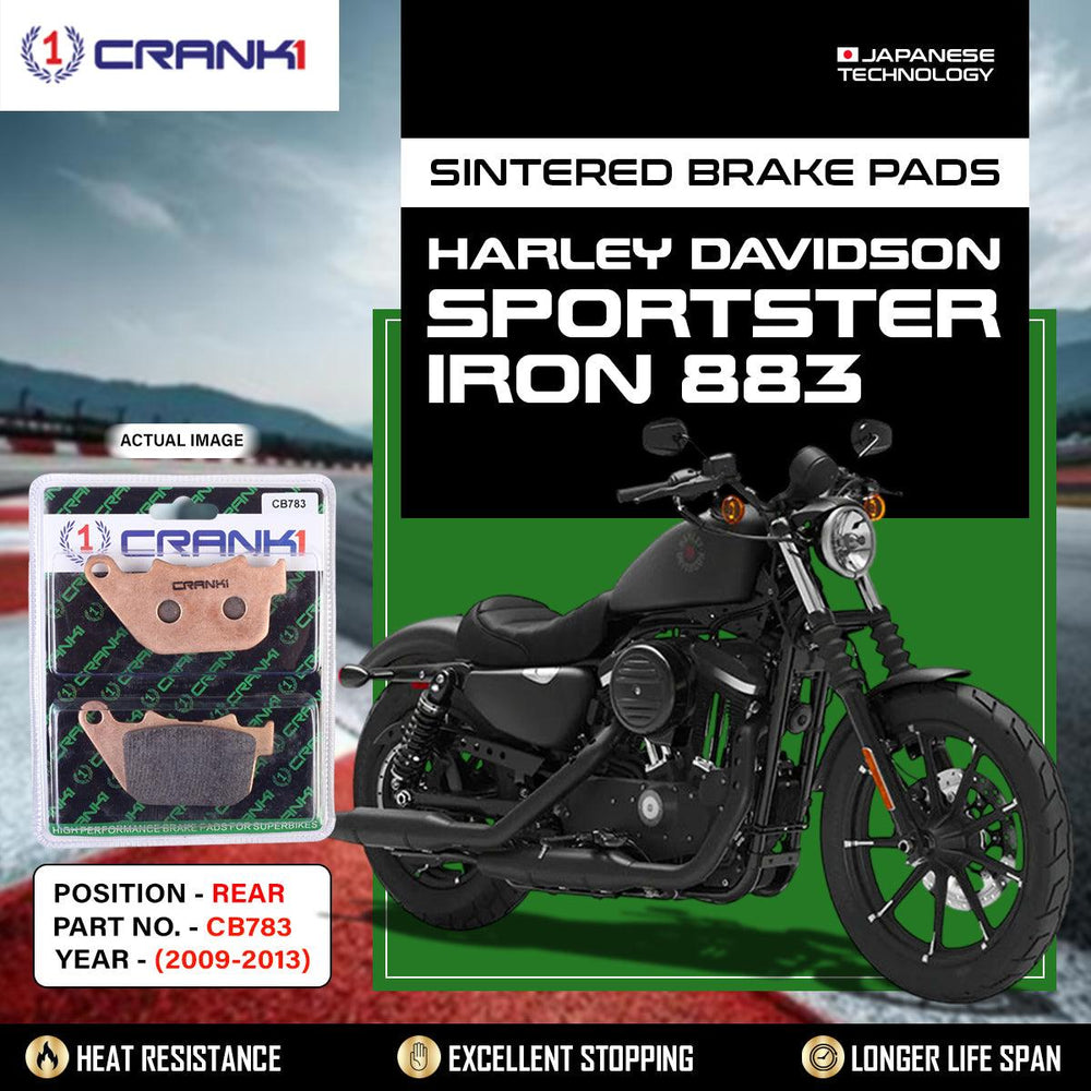 Sintered Brake Pads For Harley Davidson Sportster Iron 883 (2009-2013) - Rear - CB783