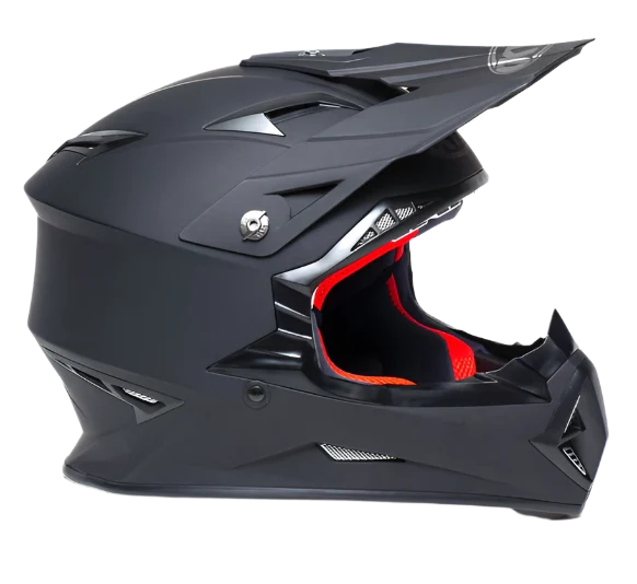 KYT MX Jumpshot Plain Gloss Black Helmet