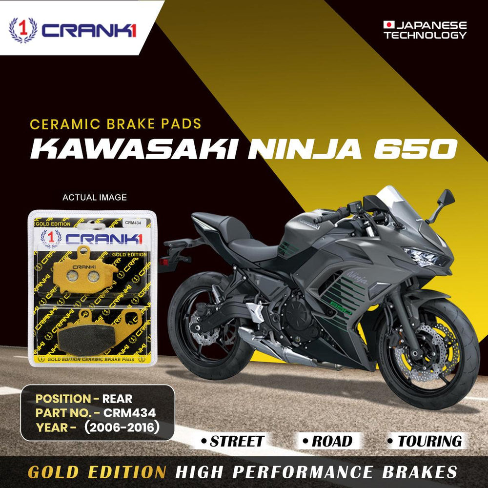 Ceramic Brake Pads For Kawasaki Ninja 650 (2006-2016) - Rear - CRM434