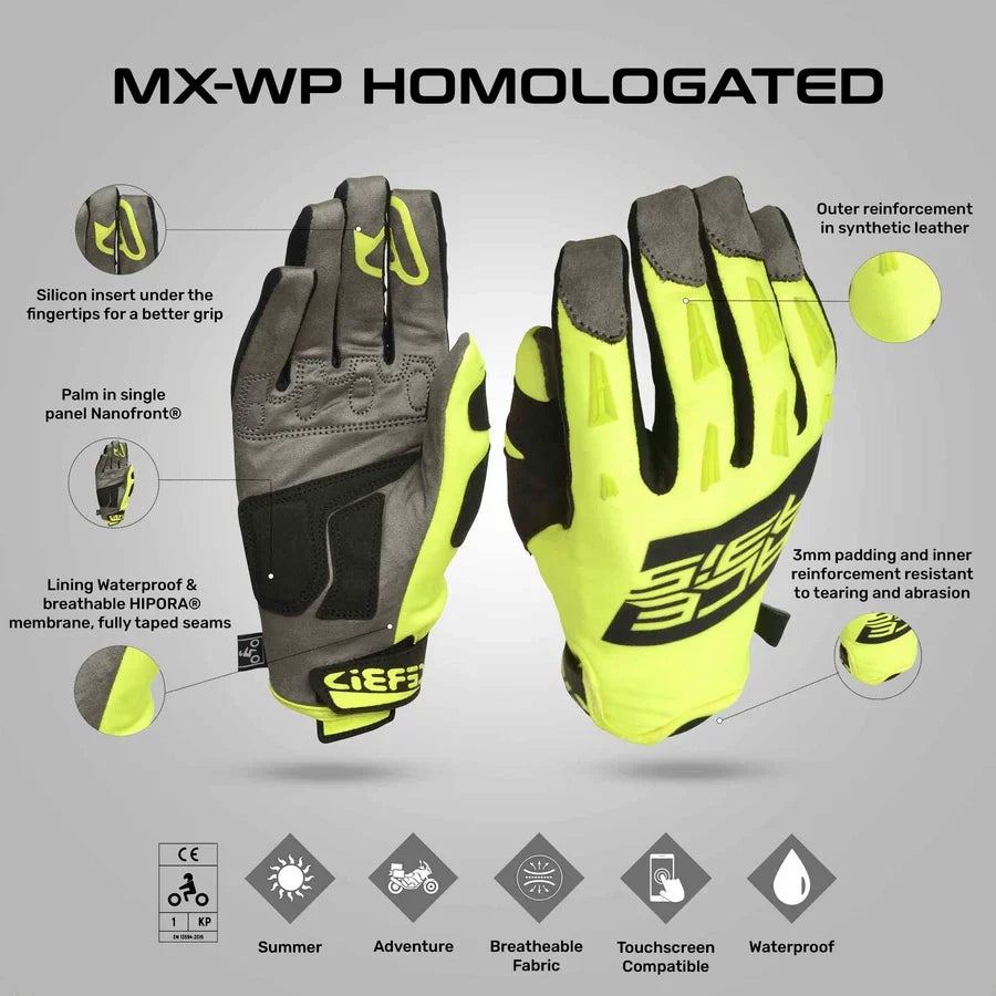 Acerbis X-WP HOMOL Gloves (BLACK/YELLOW)