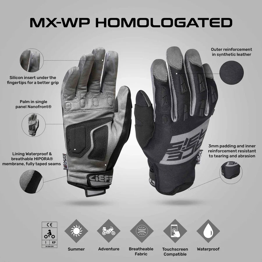 Acerbis X-WP HOMOL Gloves(BLACK/GREY)