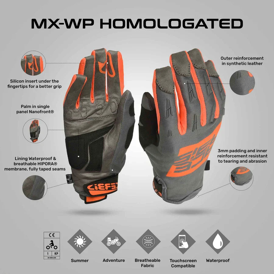 Acerbis X-WP HOMOL Gloves(ORANGE/GREY)