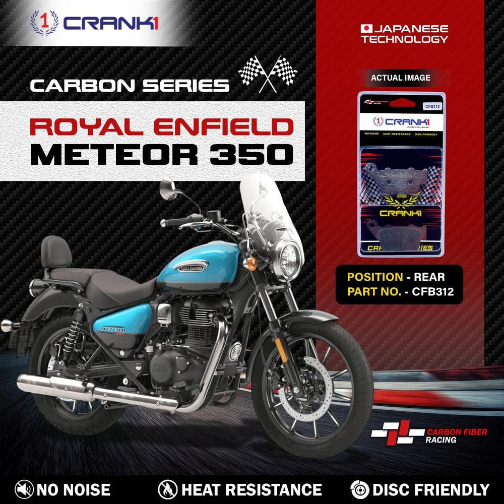 Carbon Brake Pads For Royal Enfield Meteor 350 - Rear - CFB312