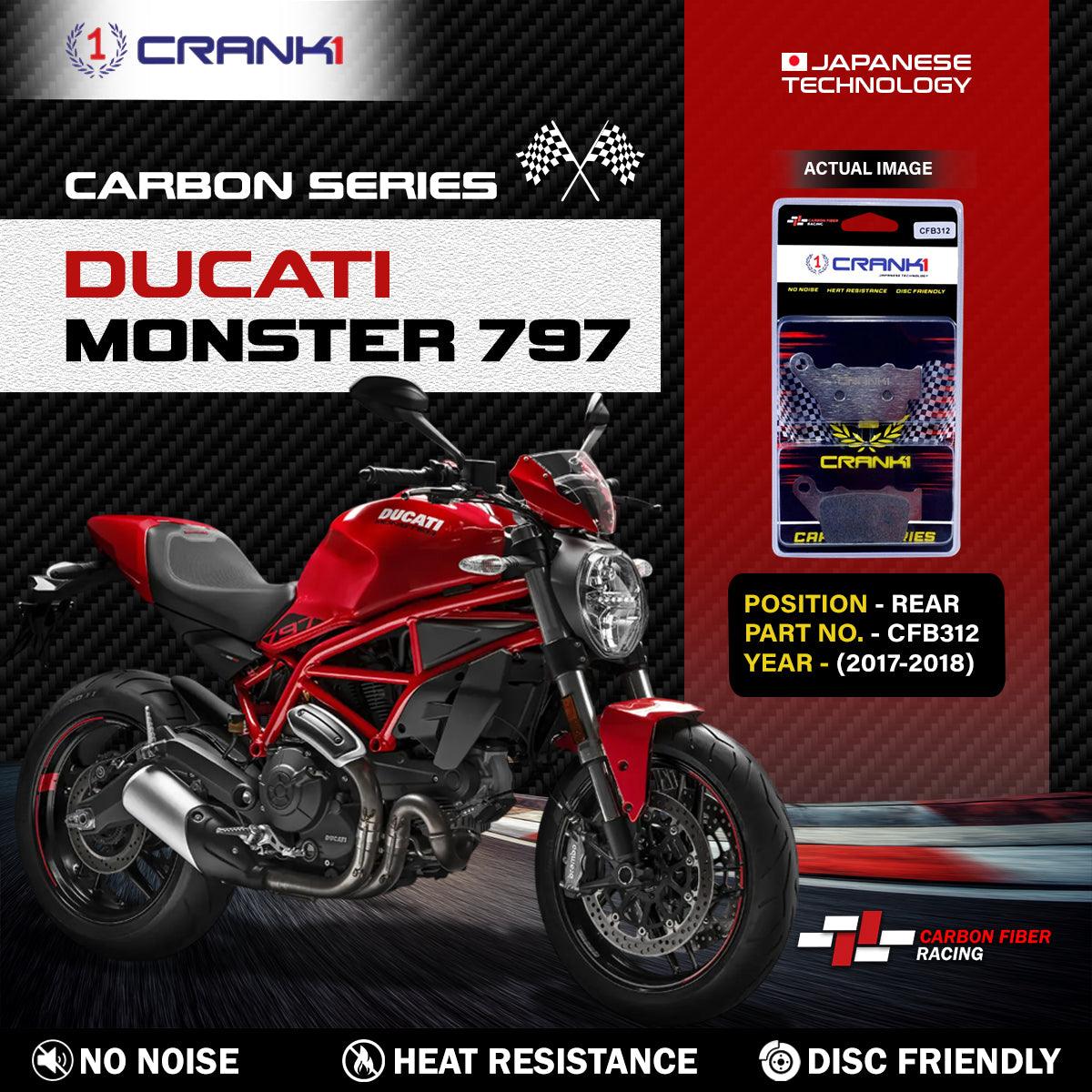 Carbon Brake Pads For Ducati Monster 797 (2017-2018) - Rear - CFB312