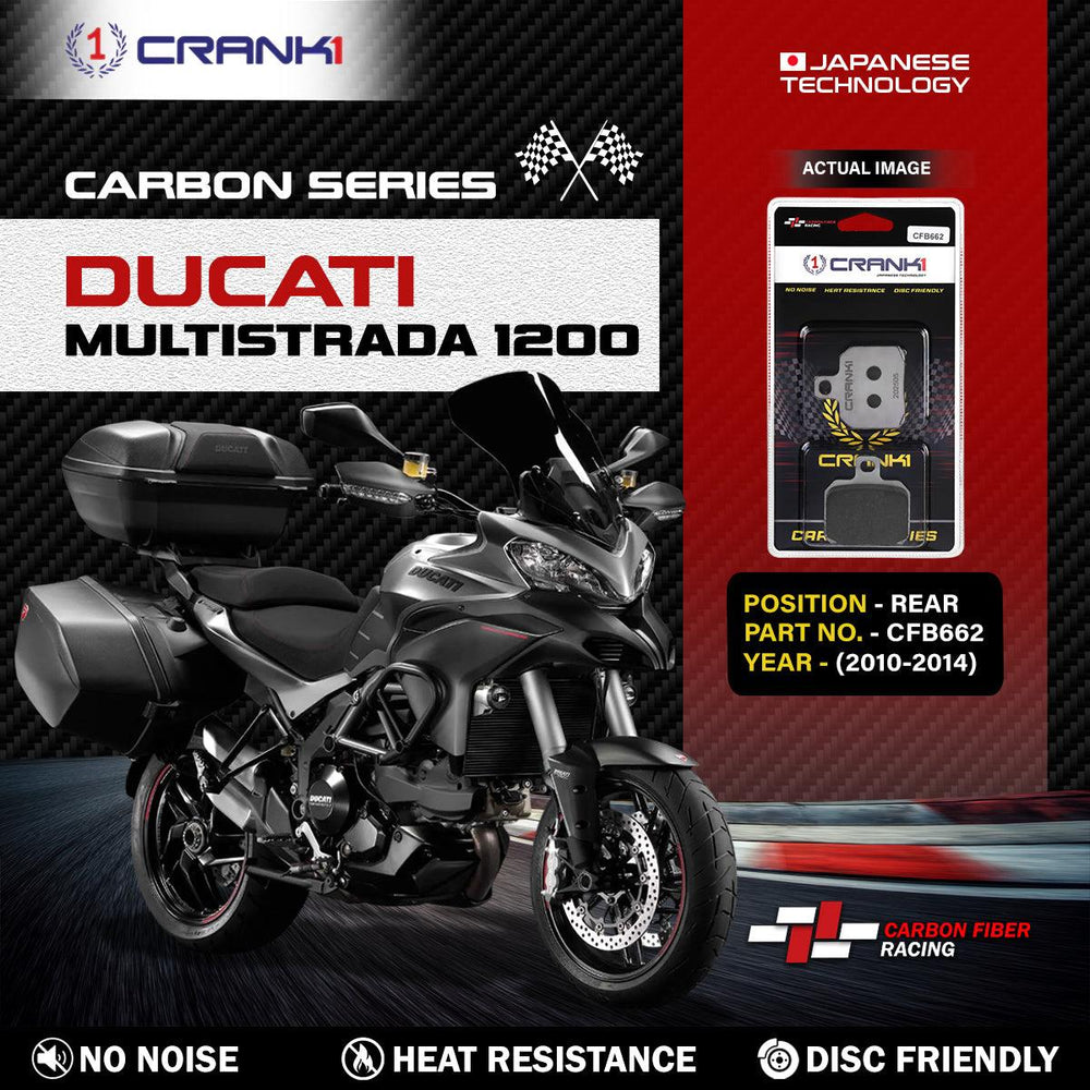 Carbon Brake Pads For Ducati Multistrada 1200 (2010-2014) - Rear - CFB662