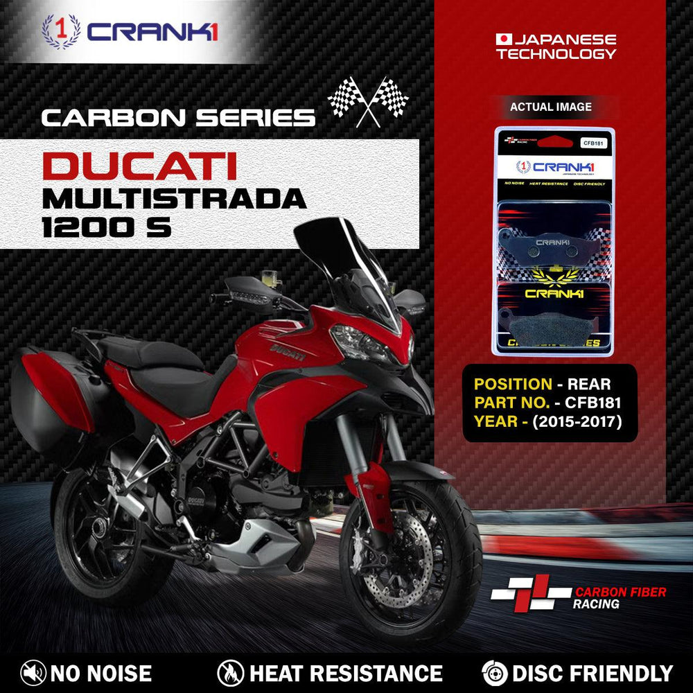 Carbon Brake Pads For Ducati Multistrada 1200 S (2015-2017) - Rear - CFB181